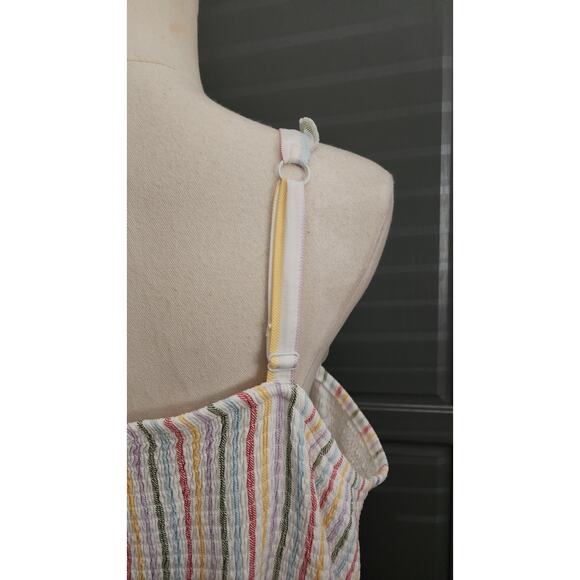 TORRID Challis Smocked Tiered Dress White Multicolor Striped Boho MIDI Size 4X - Picture 5 of 9